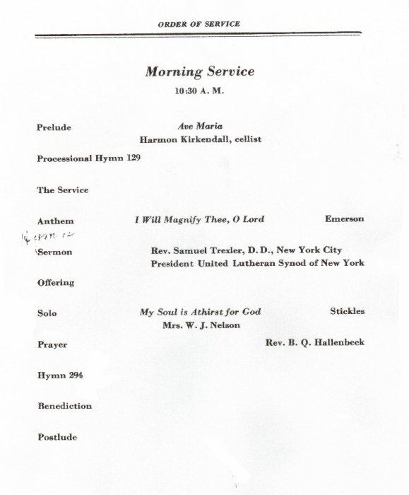 [ 1931 program, morning service ]