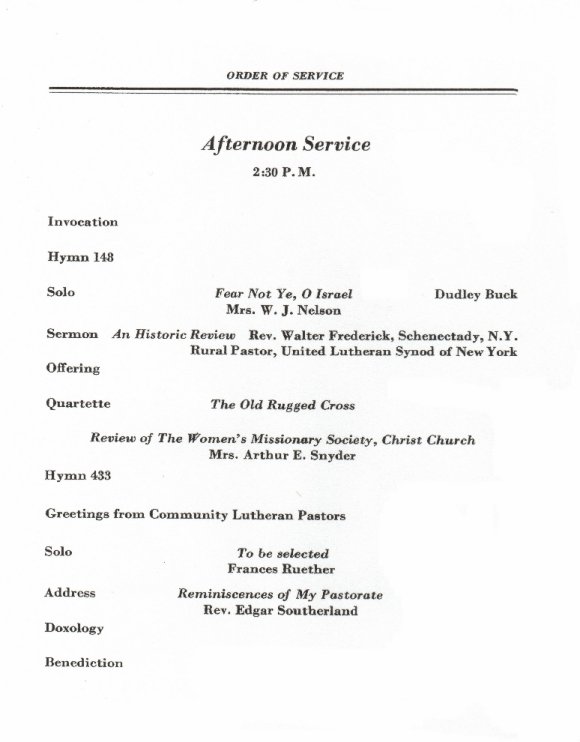[ 1931 program, afternoon service ]