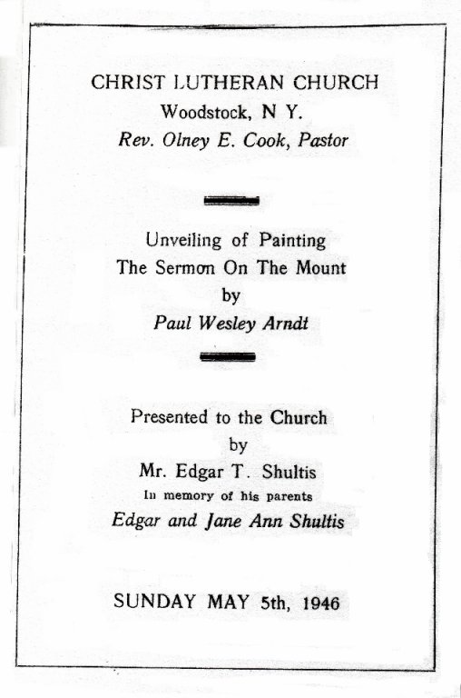 [ Program for unveiling the Sermon on the Mount painting ]