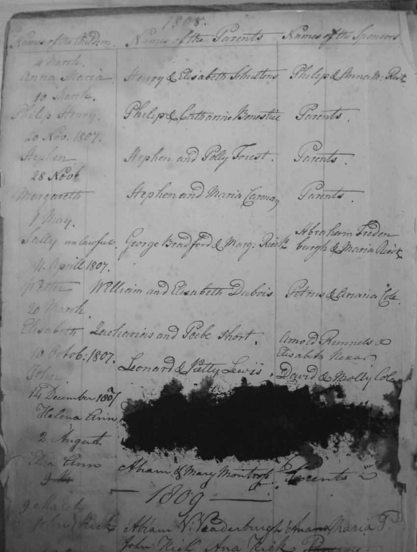 [ Record of baptisms, 1807-1809 ]