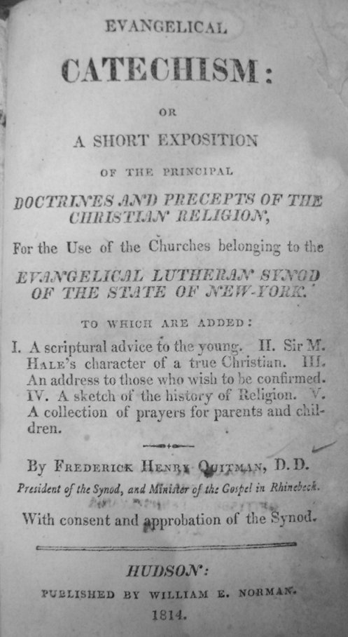 [ Title page of the 1814 catechism of Dr. Quitman ]