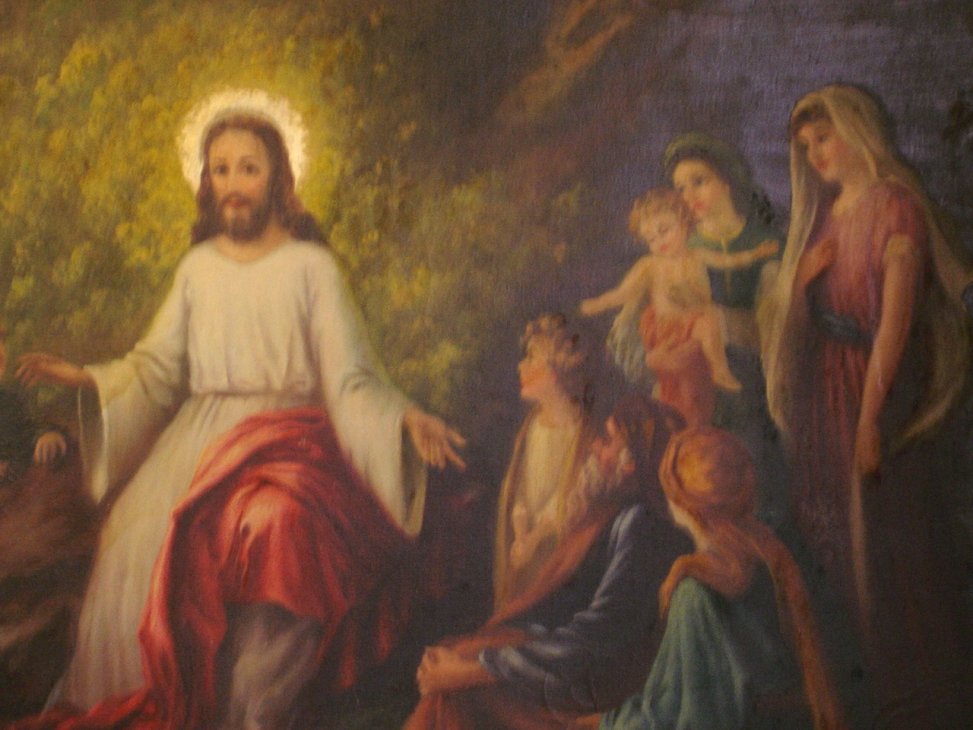[ Detail in the Sermon on the Mount painting ]